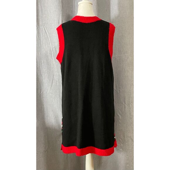 Holiday Time Santa Ugly Christmas Sweater Vest Women’s Medium 8-10 - Picture 2 of 12